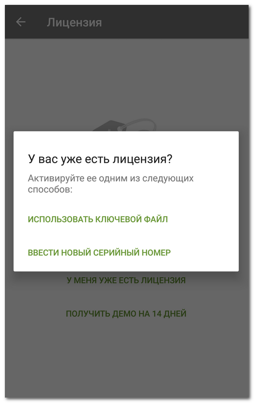 Рисунок 4: Активация лицензии