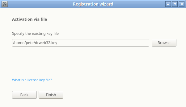 Figure 27. Activation via key file