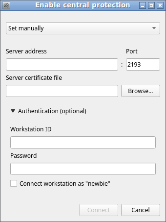 Figure 50. Connection to the centralized protection server