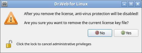 Figure 32. Confirming deletion of the key file