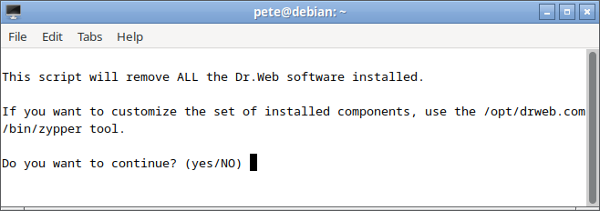 Figure 4. Prompt to uninstall the product