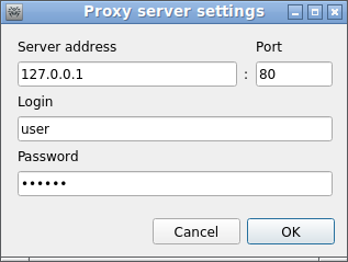 Figure 31. Proxy server settings