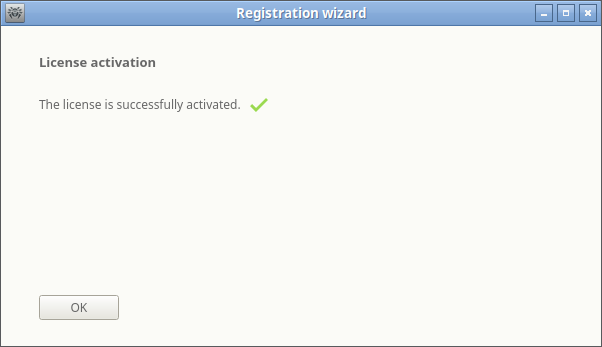 Figure 28. Successful activation notification