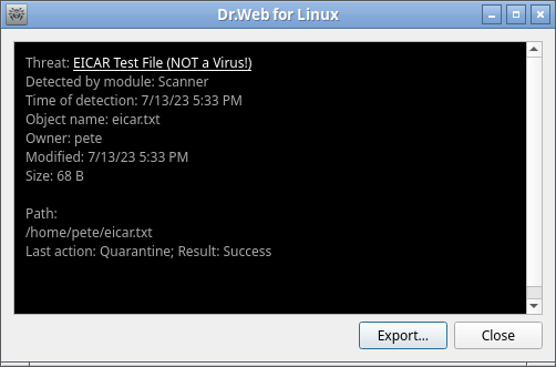 Figure 16. Threat details