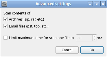 Figure 39. Advanced file scanning settings